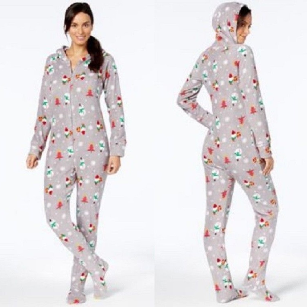 MACYS Family Footie Hood Holiday PJs Plus Size 2X